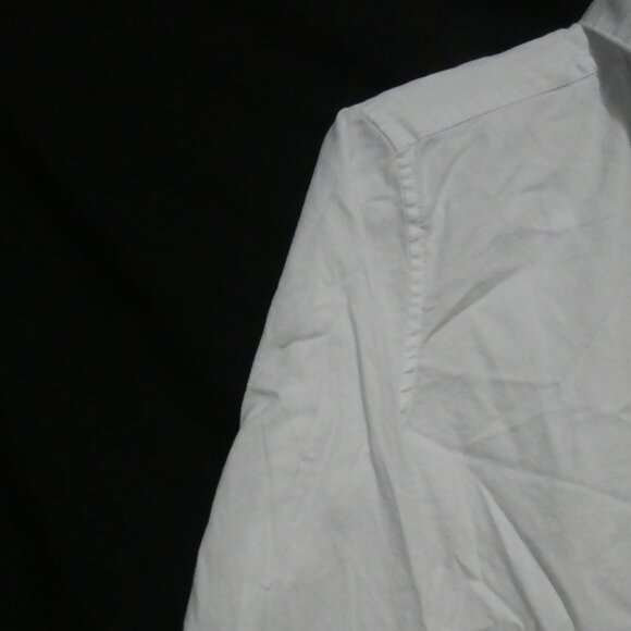 H&M | small | Slim Fit | Collared White Button-Up Dress Shirt | Black Buttons - Picture 3 of 14